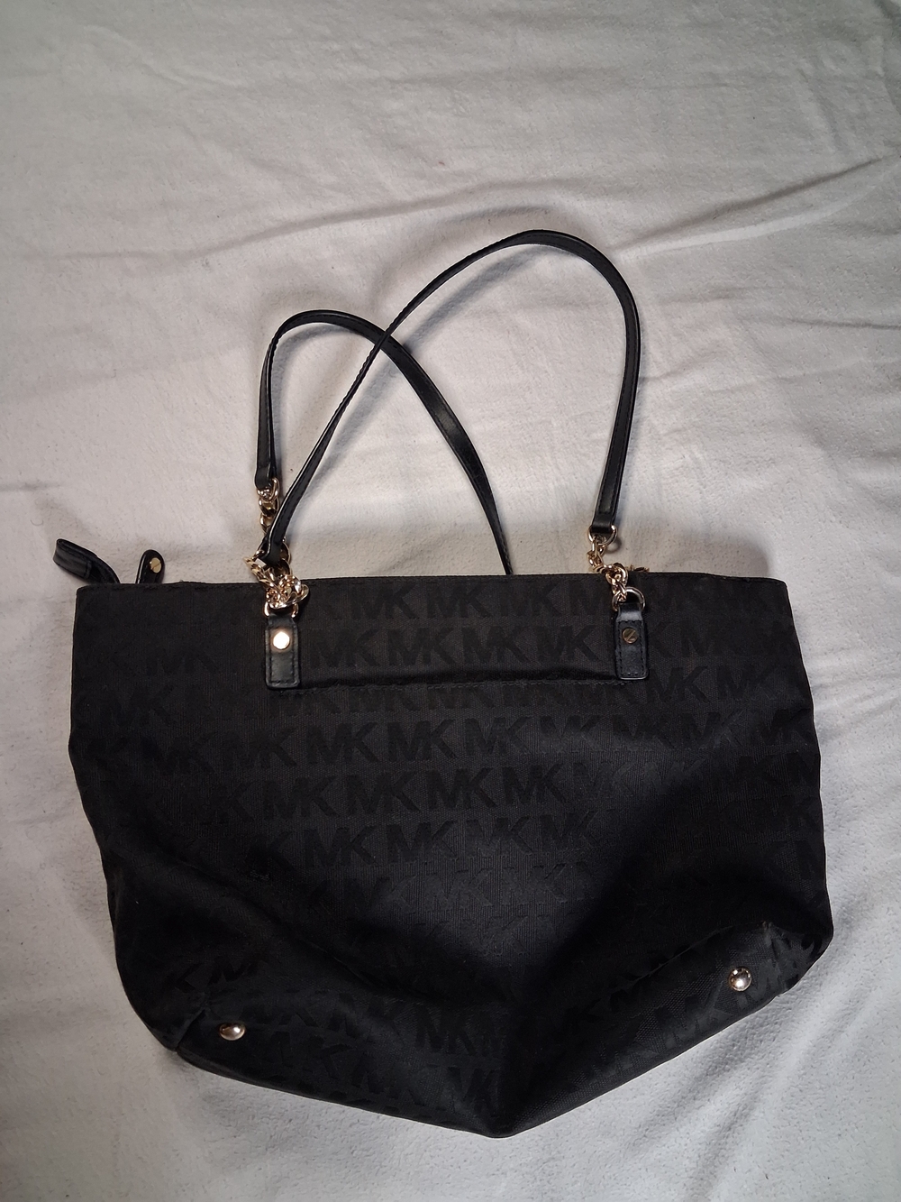 Vintage Michael Kors Jet Black Bag w/ Gold Chain And Dual Shouler Straps